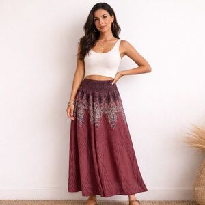 Free People Patterned Wide Leg Palazzo Pants Size XS
